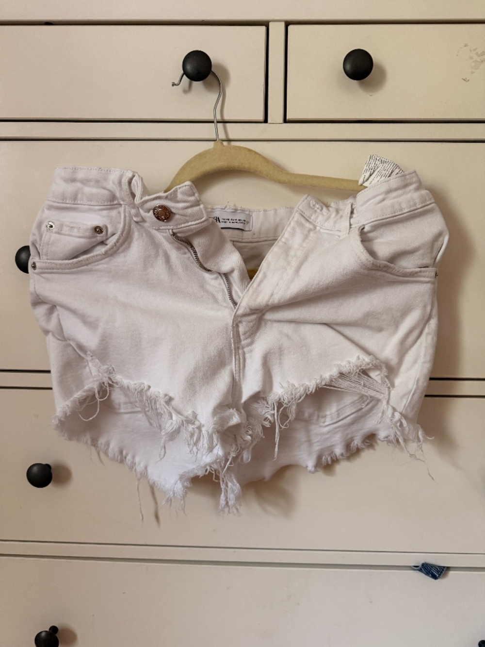 White Denim Shorts Zara